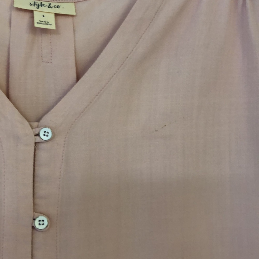 Style & Co Button Down Flutter Sleeve Blouse - image 7